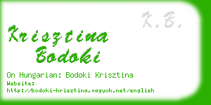 krisztina bodoki business card